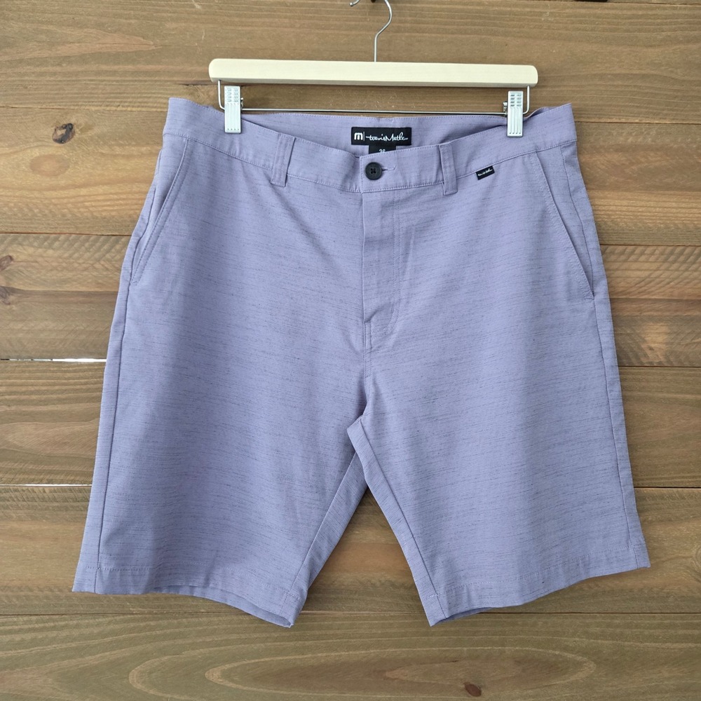 TravisMathew Golf Shorts Purple Heathered Performance Mens 36